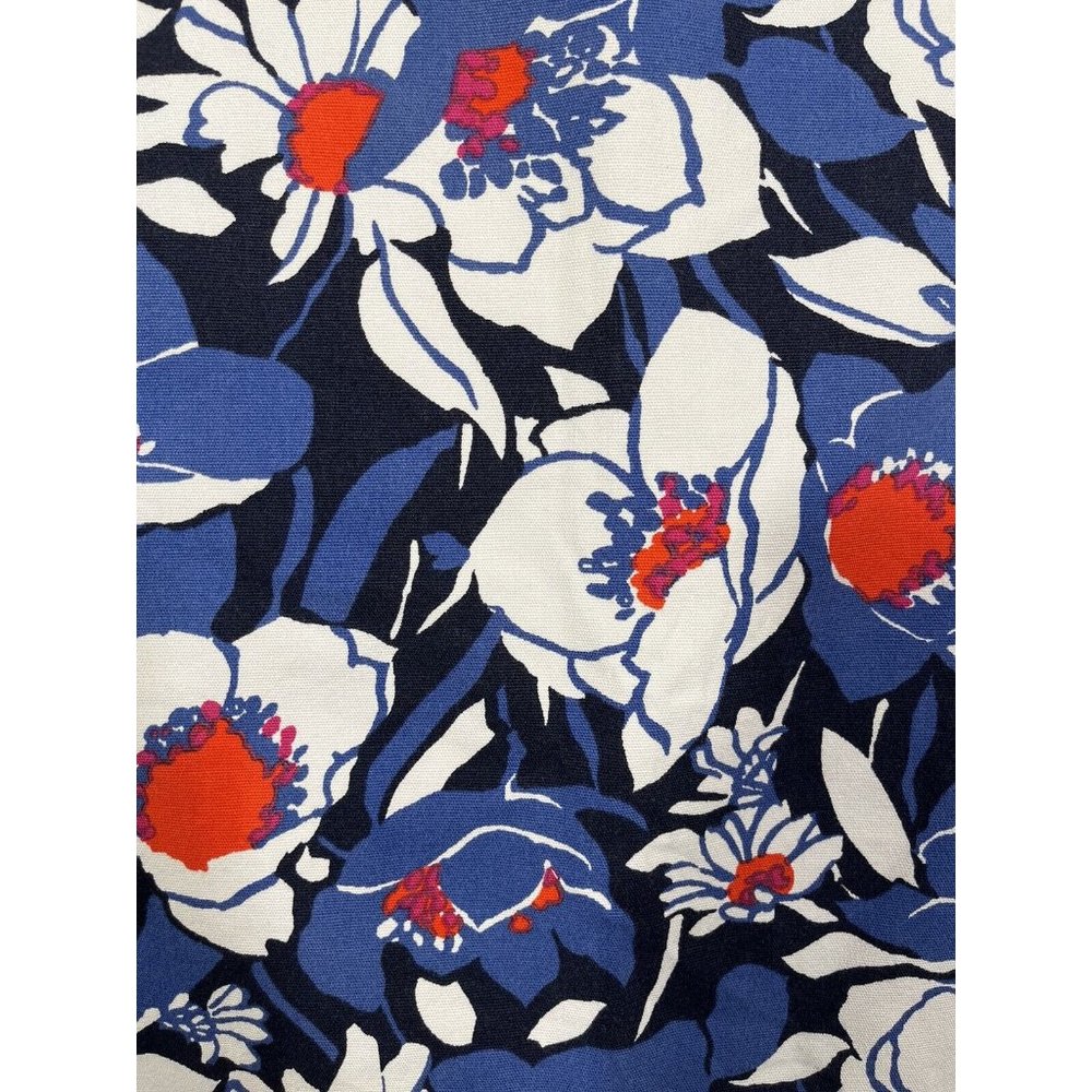 Talbots Red White Blue Floral Pencil‎ Skirt Cotton Spandex Lined Size 4 - Picture 2 of 9